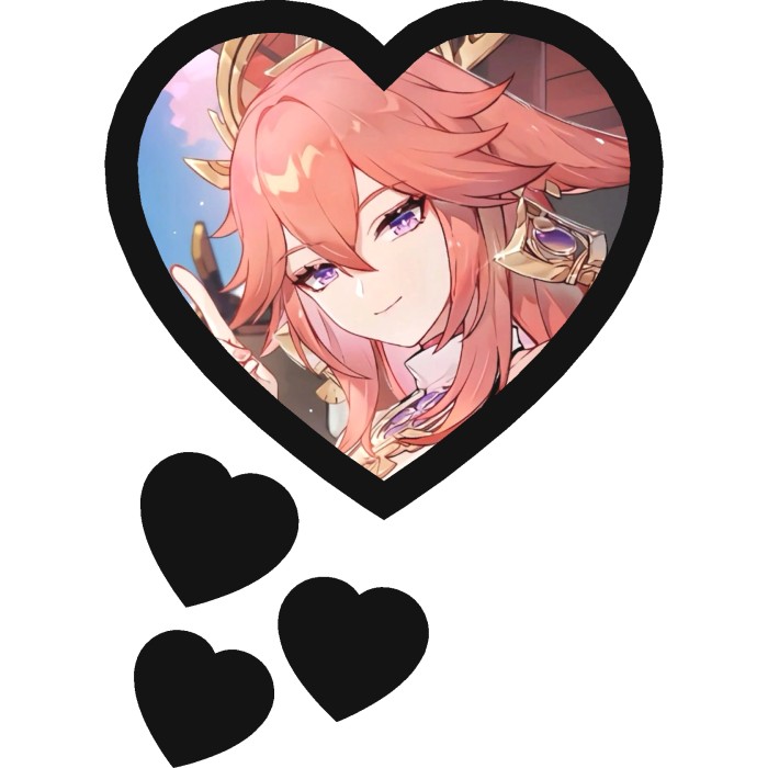 Yae Miko Thinking Hearts Genshin Impact