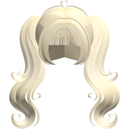 big sweet yellow blonde swirly heart pigtails Roblox item