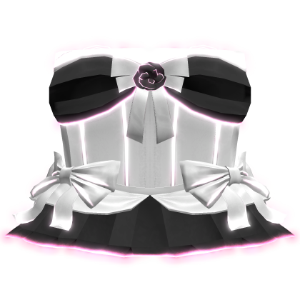 🎀Glow Coquette Bow Corset Dress White Black Pink