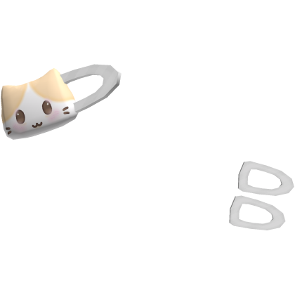 ♡ kawaii white striped kitty cat hairclip