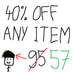 40% off any item