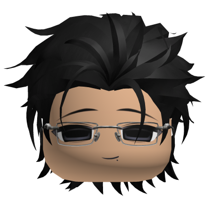 Elegant Mafia Black Slick Back Hair Boy w/ Glasses