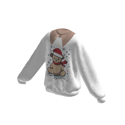 Cute Christmas Bear Vintage Sweater thumbnail