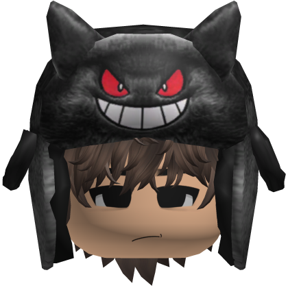 Black Monster Ushanka w/ Emo Boy Face y2k Hair