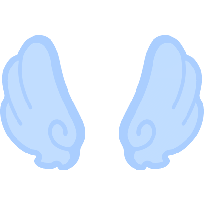 ♡ Cute Upward Glowing Angel Wings in Pastel Blue