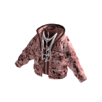 Rose Red Crimson Urban Camo Puffer Jacket [PBR] thumbnail