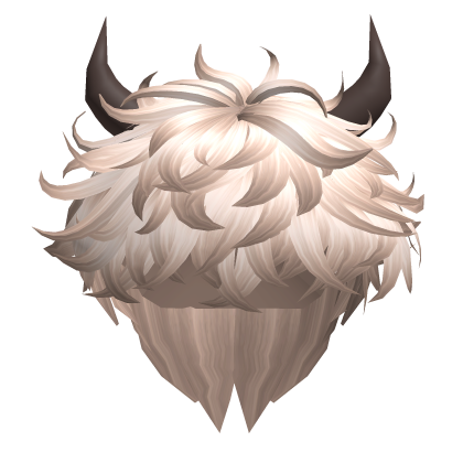 Roblox Item Fluffy Messy Anime Hair w/ Horns Platinum Blonde