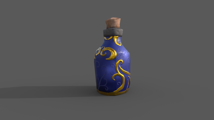 Stylized Magic Potion Bottle - Low Poly Game Ready preview 2