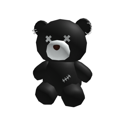 Punk Teddy Bear Black White