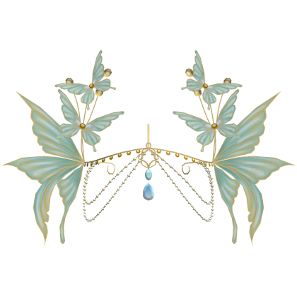 🦋 Blue Fairy Butterfly Wings Pearl Headpiece