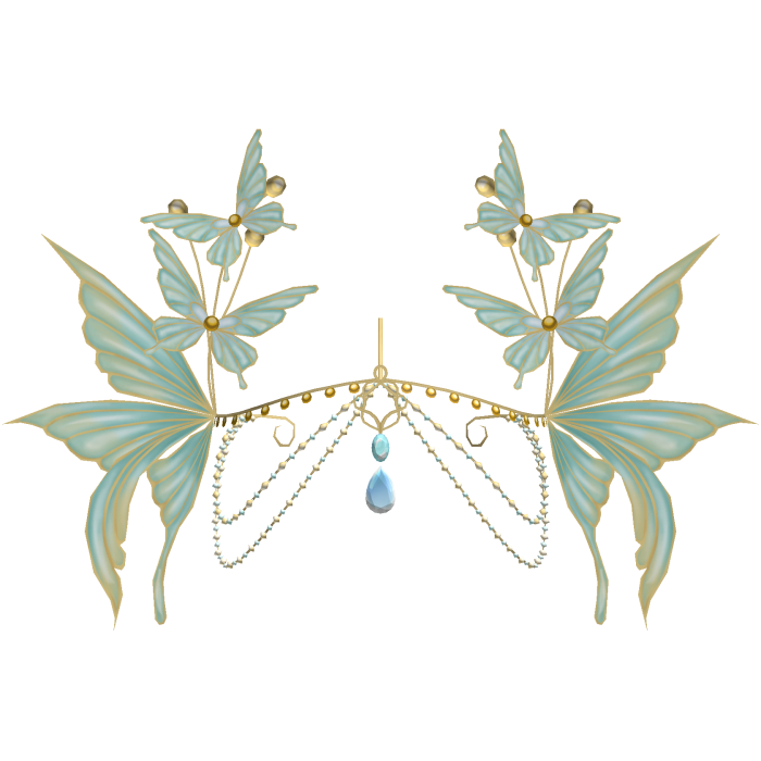 🦋 Blue Fairy Butterfly Wings Pearl Headpiece