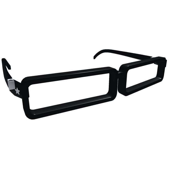 Low Black Rectangular Glasses - Silver Stars