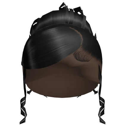 Sleek Swoop Curly Updo Scalp (Black) Roblox item render