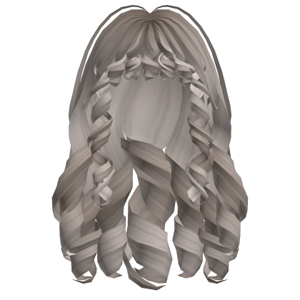 Cute Preppy Curly Hair w/ Bangs (Silver) Roblox item