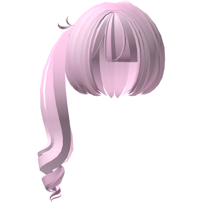 curly jirai kei ponytail in pink