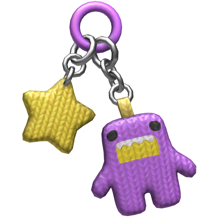 Scene Harajuku Domo Keychain purple yellow