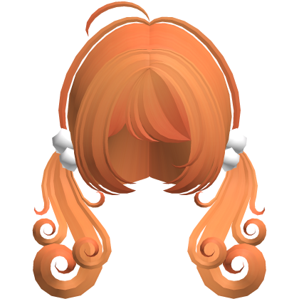 cute swirly curly tiny pigtails orange