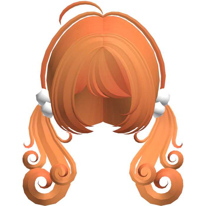 cute swirly curly tiny pigtails orange