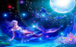 Water lily mermaid fan group