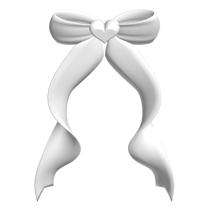 cute curly back bow white
