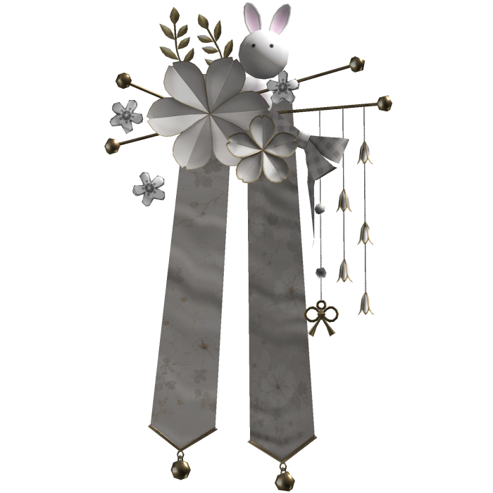 White & Gold Sakura Japanese Flower Hairclip