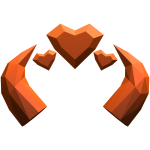 Orange Heart Gem Horns