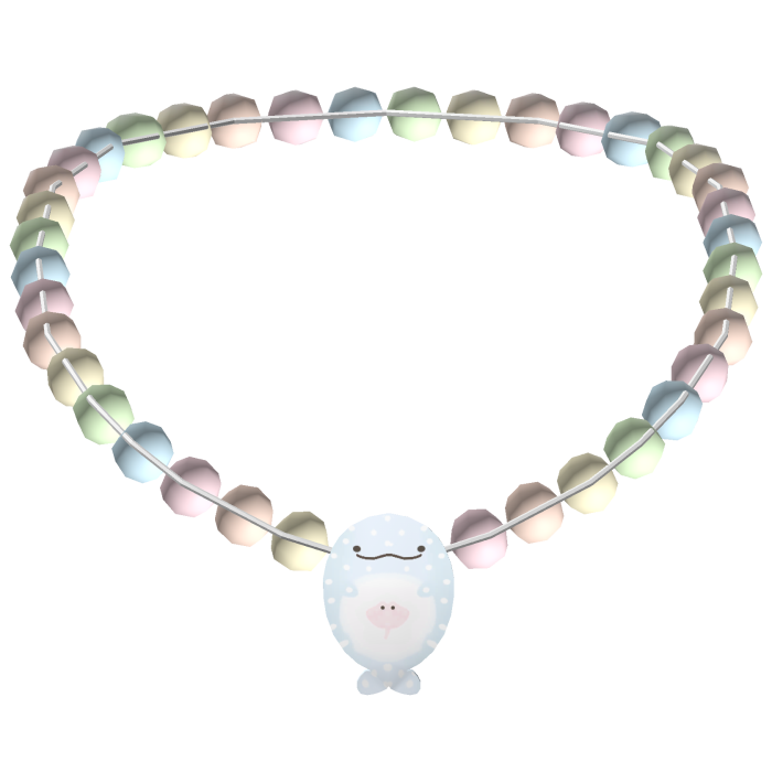♡ dreamy pastel rainbow beaded seal necklace