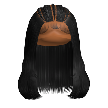 Top Braided Straight Hair Black Roblox item