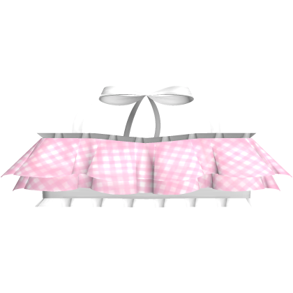 cute kawaii frilly plaid top pink