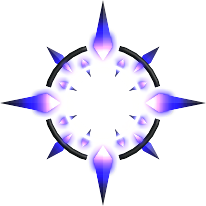 Emissive Blue and White Glowing Neon Angel Halo