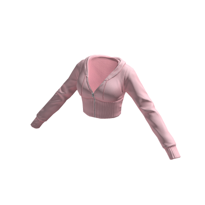 Tracksuit Hoodie Pink Cropped Baddie Crop Gym Y2K thumbnail