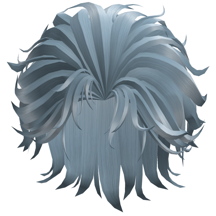 Fluffy Swept Back Hair - Ice Blue