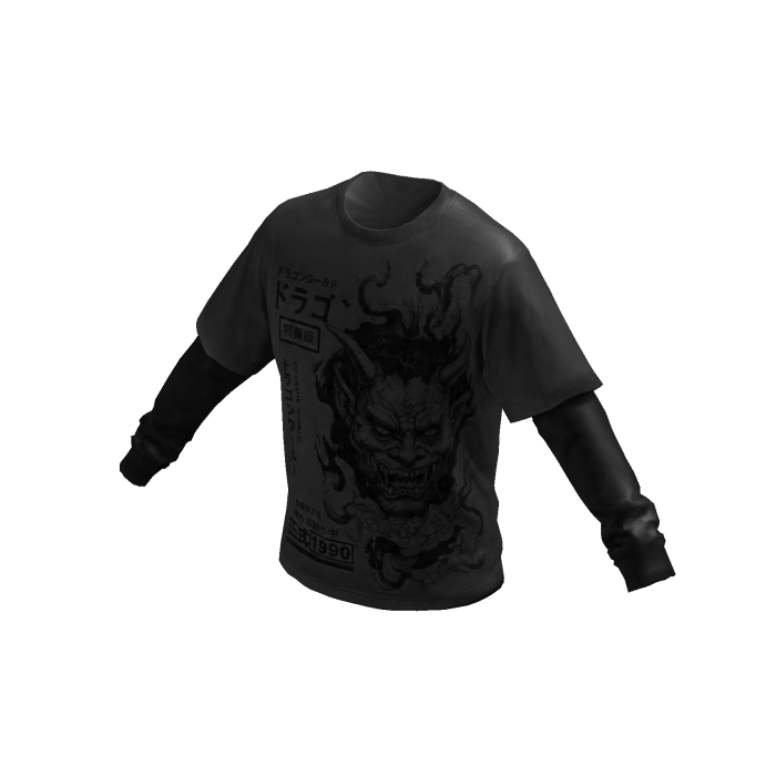 Washed Japanese Oni Graphic Shirt