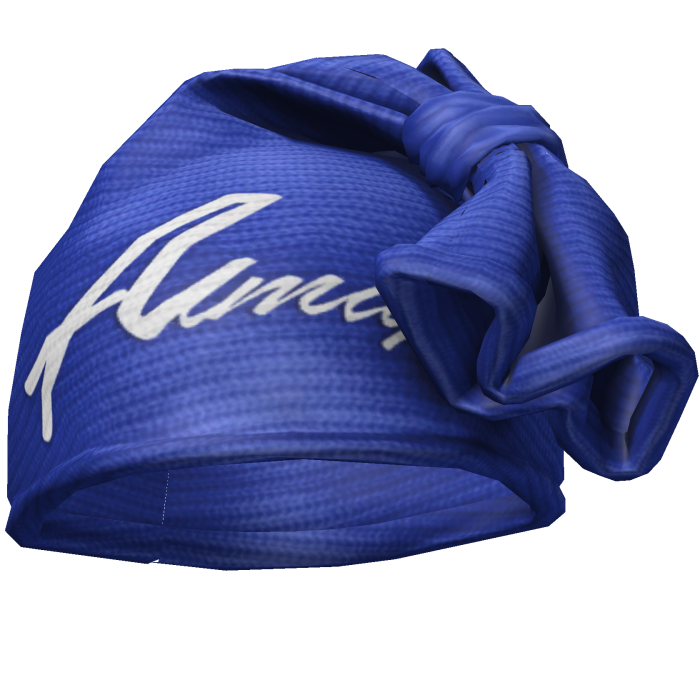 Blue & White Knotted Wrap Cap Beanie