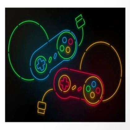 Neon game controllers