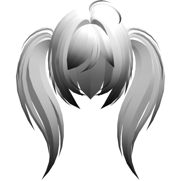 moe emo long fluffy side ponytails white black