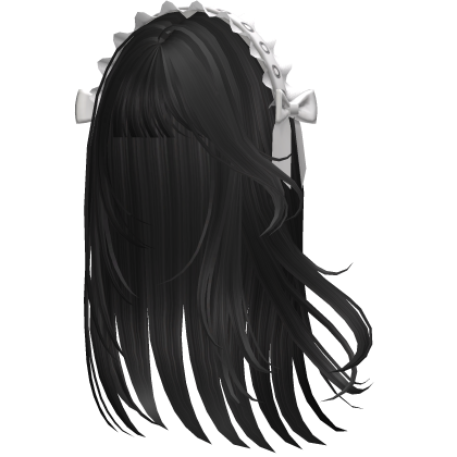 Emo Hair w/ Lace Headband (Black)