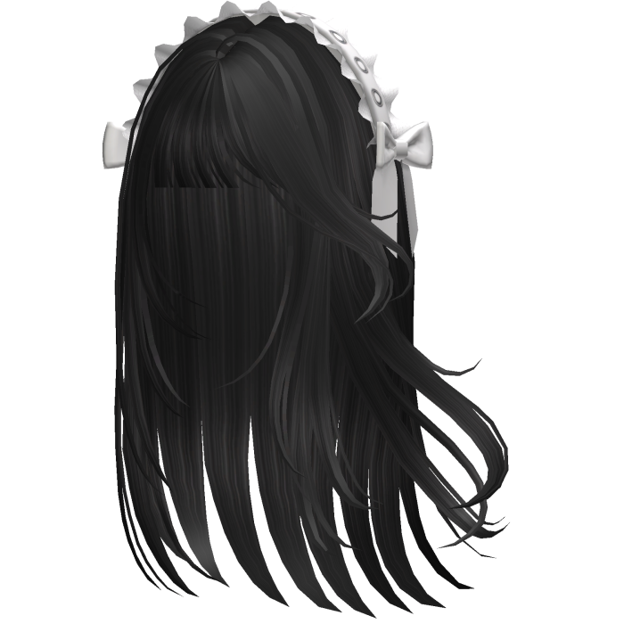Emo Hair w/ Lace Headband (Black)