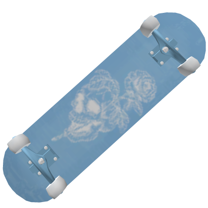 Light Blue Skull Skateboard thumbnail