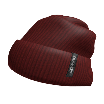 Y2K Red 'Unknown' Knitted Winter Beanie Roblox item