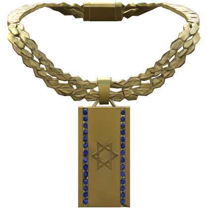 Gold Iced Out Trendy Israel Isreal Chain 3.0