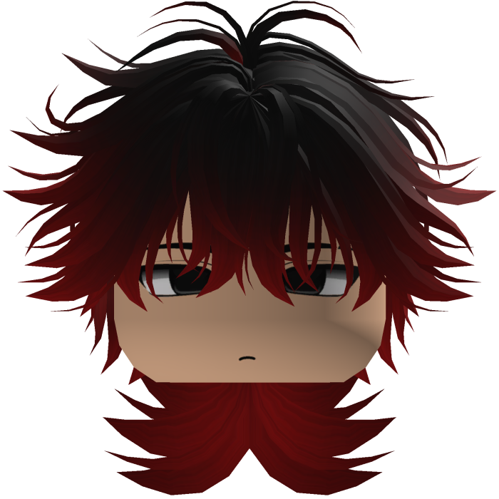 Cute Y2K emo black red hair