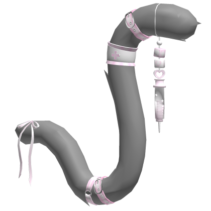 Gray Pink Cute Medic Nurse Cat Tail Roblox item