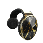 Black Overly Modernized Golden Marble Headphones