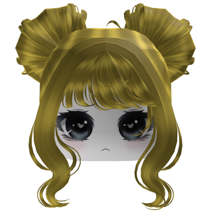 Golden Yellow Twin Buns Hair with Face Girl Roblox item