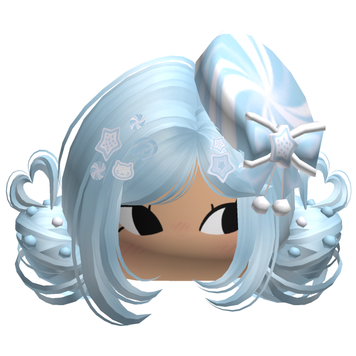 ♡ Christmas Candycane Buns (Pastel Blue)