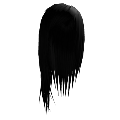 Long choppy sideswept emo hair black thumbnail