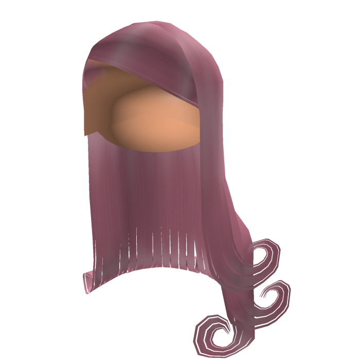 ♡ side swooped long midnight curlys (pink)