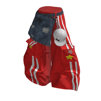 💜 Y2K Streetwear Layered Track Pants_Red