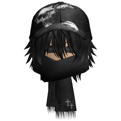 moe boy with emo skull hat + scarf
